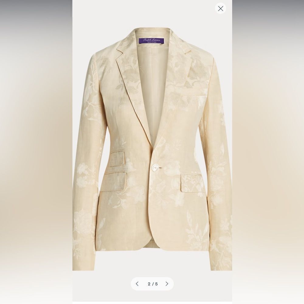 Ralph Lauren Resort ‘24 Collection Parker Floral Jacquard Single-Breasted Jacket - Picture 10 of 17